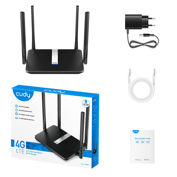 Cudy LT500 AC1200 Dual Band 4G LTE Modem Router / 1200Mbps / Wifi