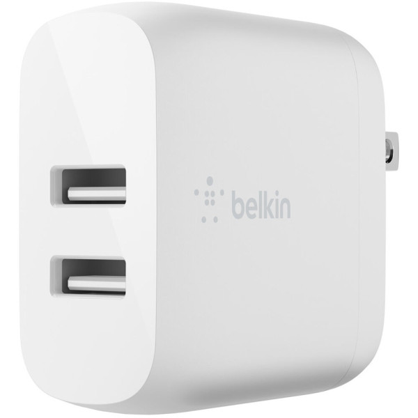 Cargador de pared Belkin Dual USB 24W Boost Charge/ White