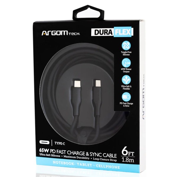 Cable Argom Dura Flex USB-C a USB-C / 1.8M / 65W