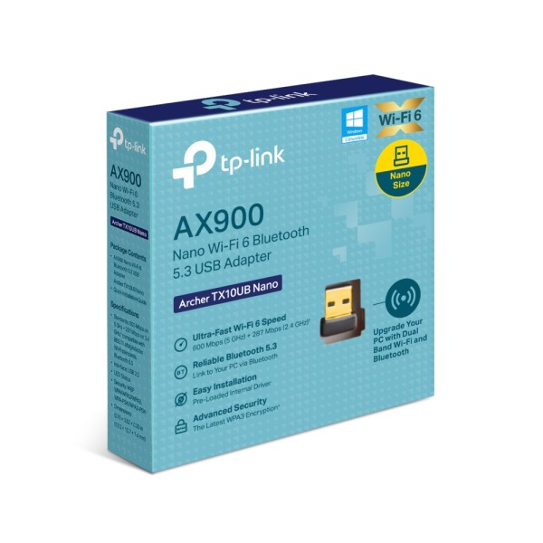 Adaptador TP-Link Archer TX10UB Nano AX900 / USB WiFi 6 / Bluetooth 5.3