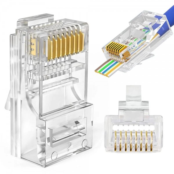 Conector RJ45 CAT6 Pasante