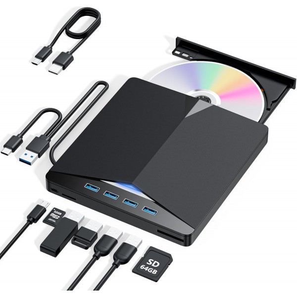 DVD-Writer Externo USB 3.0 - USB-C / CD/...