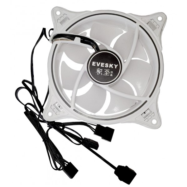 Fan Cooler EVESKY 120mm Blanco / Negro 
