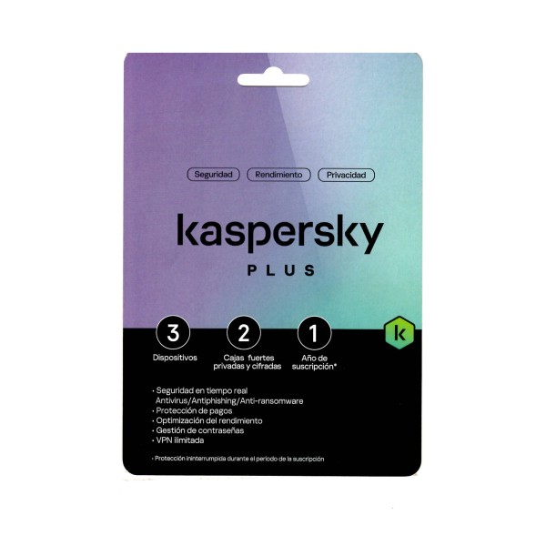 Antivirus Kaspersky Plus Tarjeta 3 PC