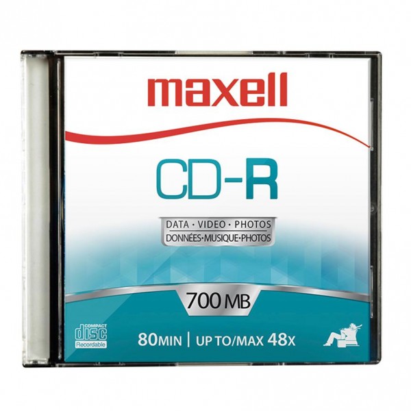 CD-R Maxel 700MB 80 Min 48X Slim con Est...
