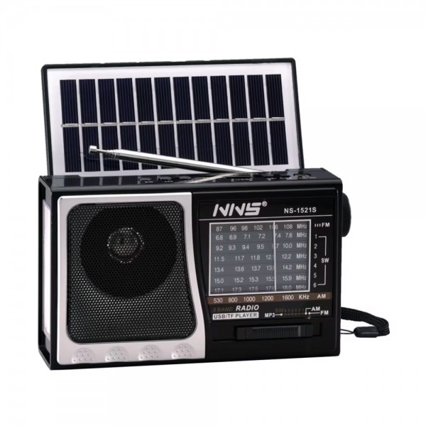 Radio con Panel Solar NS-1521S / AM / FM / Puerto USB y MicroSD