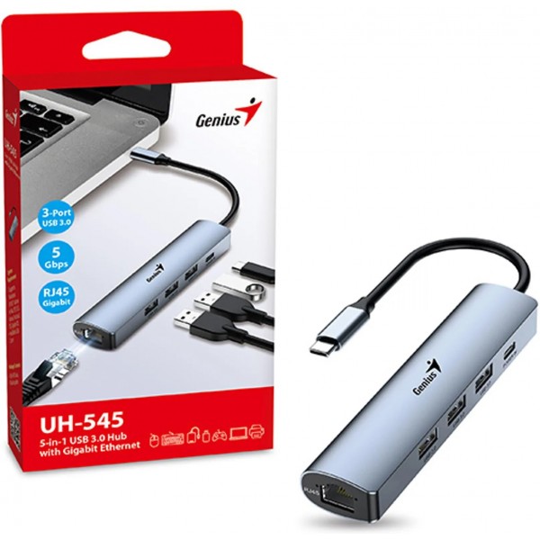 Hub Genius UH-545 / 5 en 1 USB C 15 CM /...
