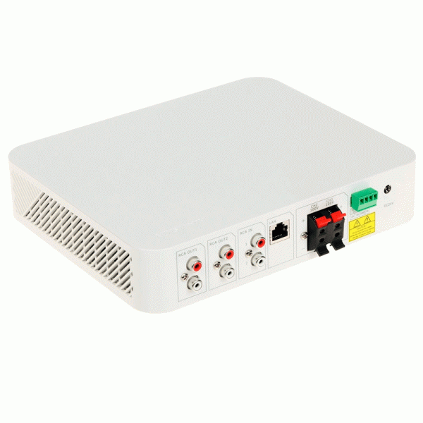 Amplificador de Red Hikvision 60W DS-QAE1A80G1-VB / 80W / 2 Zonas / Entrada de Audio USB / Bluetooth 5.0 / MIC / RCA