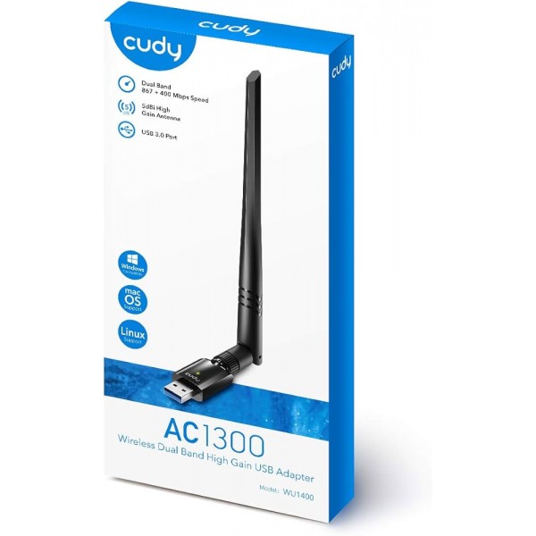 Adaptador Cudy USB 3.0 WiFi WU1400 AC130...