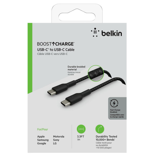 Cable USB-C to USB-C Belkin 1m Boost Cha...