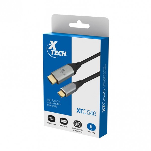 Cable Xtech XTC546 USB- C a HDMI 4K 1.8M