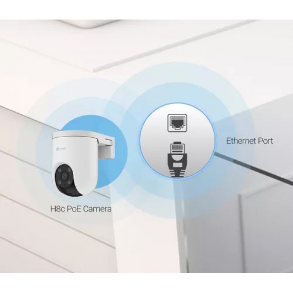 Camara IP EZVIZ H8c PoE Movimiento Horizontal y Vertical / 2K / 360 Grados / 30m/ Audio Bidireccional / IP66 / Vision Nocturna