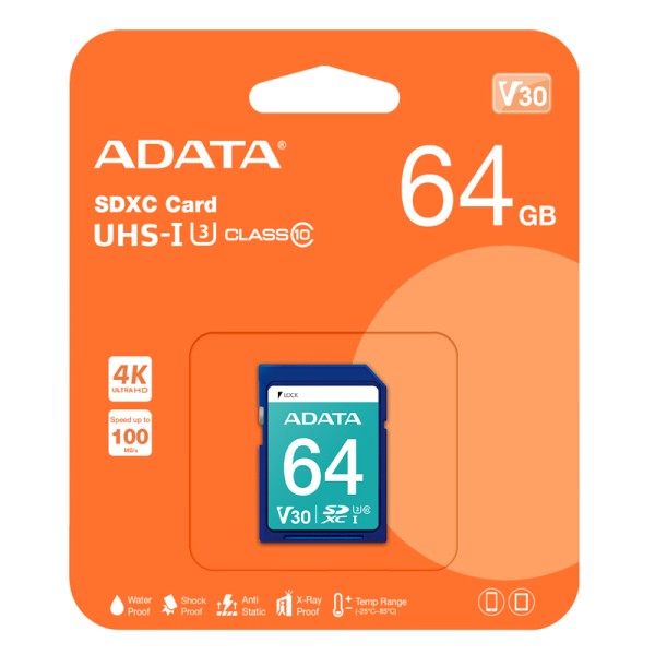 Memoria SDXC Adata 64GB / UHS-I 3 /  Cla...