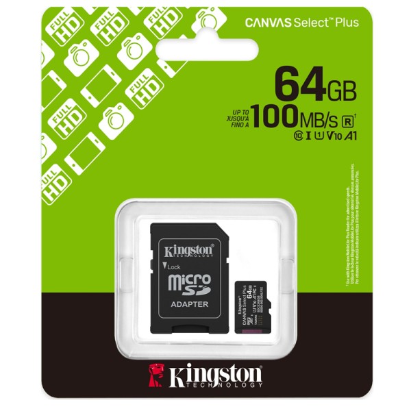 Memoria Micro SD Kingston 64GB Clase 10 ...