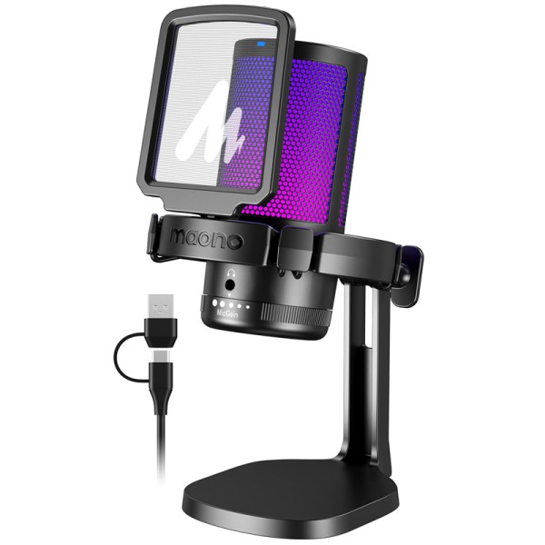 Microfono Gaming RGB Maono DGM20 / USB-C...