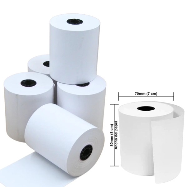 Rollo Papel Termico 80mmX70mm para Impre...