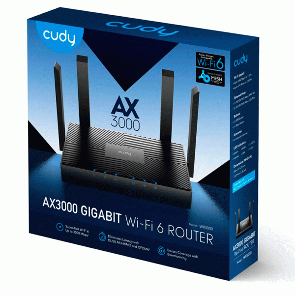 Router Cudy WR3000 Gigabit WI-FI 6 AX300...