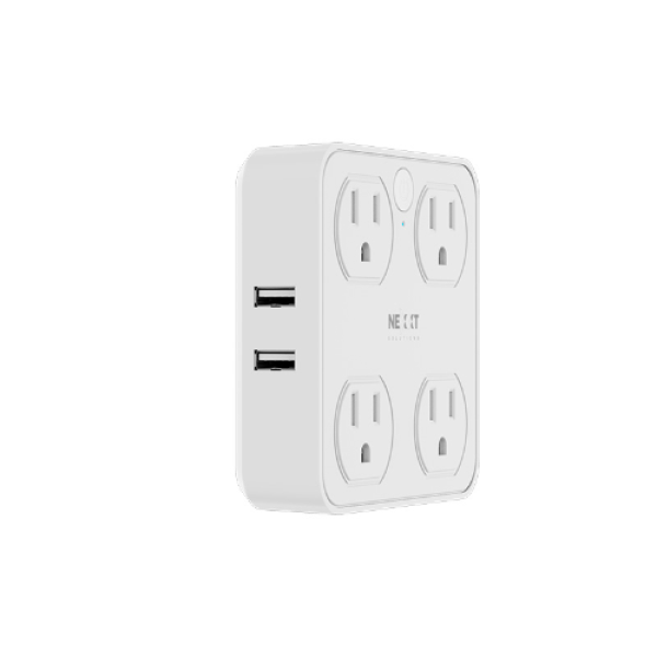 Enchufe Inteligente Nexxt NHP-T615 / 4 Salidas / 2 USB-A / 2 USB-C / 100V/240V / WiFi 2.4GHz