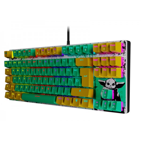Teclado Mecanico Primus Star Wars Grogu / Conexion USB / Switch Red / Español / 87 Teclas / PKS-S080GRG-S