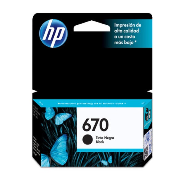 Cartucho de Tinta HP 670 Negro 7.5 ML
