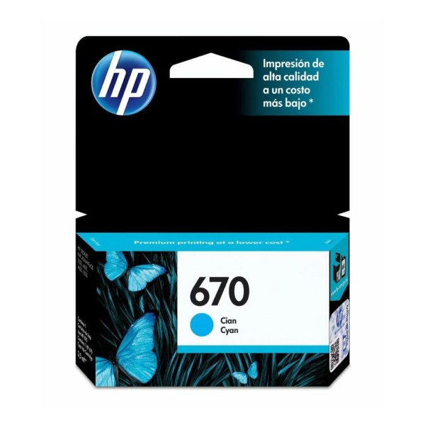 Cartucho de Tinta HP 670 Cyan 3.5 ML
